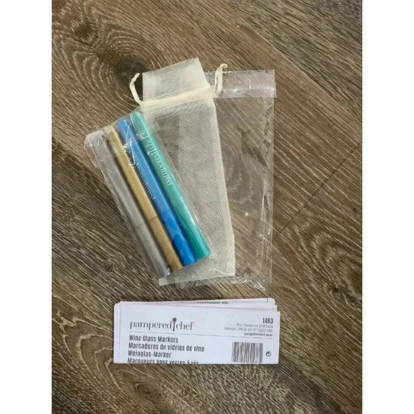 Pampered Chef Wine Glass Markers set of 4 #6‎ - Picture 1 of 2